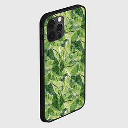 Чехол для iPhone 12 Pro Max Милитари листья крупные, цвет: 3D-черный — фото 2
