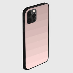 Чехол для iPhone 12 Pro Max Монохромный полосатый розовато-бежевый, цвет: 3D-черный — фото 2