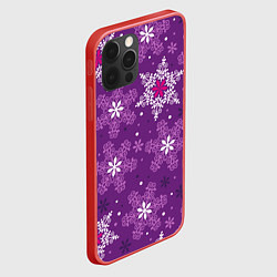 Чехол для iPhone 12 Pro Max Violet snow, цвет: 3D-красный — фото 2