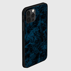 Чехол для iPhone 12 Pro Max Синий и черный мраморный узор, цвет: 3D-черный — фото 2
