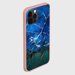 Чехол для iPhone 12 Pro Max Тёмно-синий туман и краски, цвет: 3D-светло-розовый — фото 2