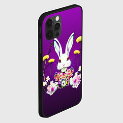 Чехол для iPhone 12 Pro Max Кролик с одуванчиками, цвет: 3D-черный — фото 2