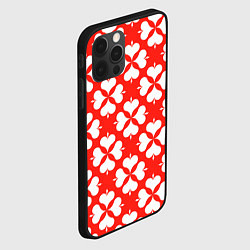 Чехол для iPhone 12 Pro Max Четырехлистный клевер красный, цвет: 3D-черный — фото 2