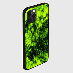 Чехол для iPhone 12 Pro Max Яркий неоновый салатовый гранж, цвет: 3D-черный — фото 2