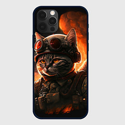 Чехол для iPhone 12 Pro Max Кот солдат, цвет: 3D-черный