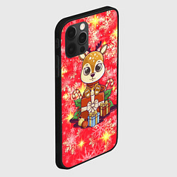 Чехол для iPhone 12 Pro Max Оленёнок с подарками, цвет: 3D-черный — фото 2