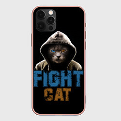 Чехол для iPhone 12 Pro Max Бойцовский клуб : бойцовский кот, цвет: 3D-светло-розовый