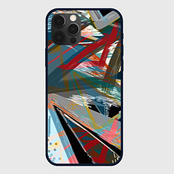 Чехол для iPhone 12 Pro Max Абстрактный многоцветный узор, цвет: 3D-черный
