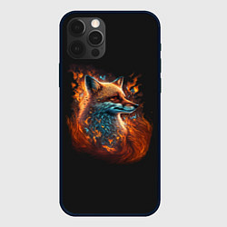 Чехол для iPhone 12 Pro Max Огненная лиса, цвет: 3D-черный