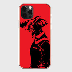 Чехол для iPhone 12 Pro Max Дэнджи в образе бензопилы, цвет: 3D-светло-розовый
