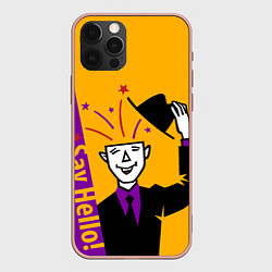 Чехол для iPhone 12 Pro Max Скажи Привет, цвет: 3D-светло-розовый