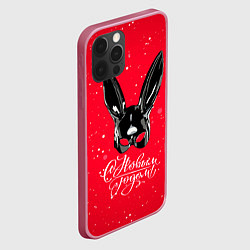 Чехол для iPhone 12 Pro Max Маска зайки новогодняя, цвет: 3D-малиновый — фото 2
