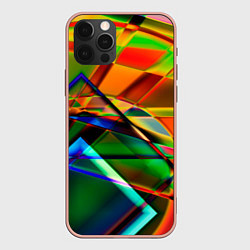 Чехол для iPhone 12 Pro Max Разноцветное стекло, цвет: 3D-светло-розовый