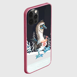 Чехол для iPhone 12 Pro Max Новогодняя птица, цвет: 3D-малиновый — фото 2