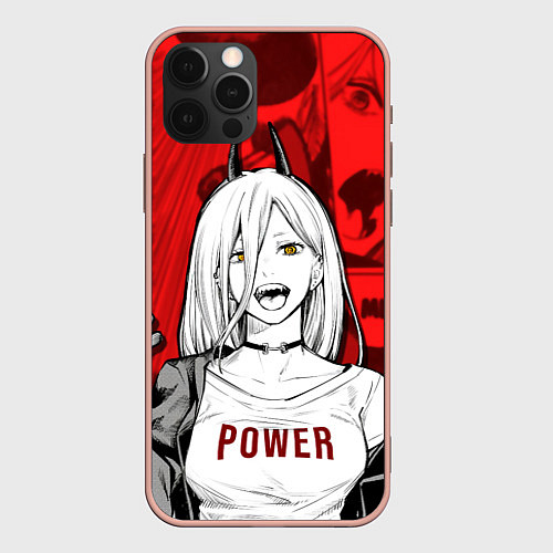 Чехол iPhone 12 Pro Max Chainsaw Man: Power / 3D-Светло-розовый – фото 1