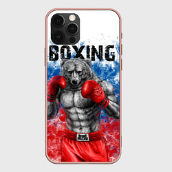 Чехол для iPhone 12 Pro Max Бокс - Россия, цвет: 3D-светло-розовый