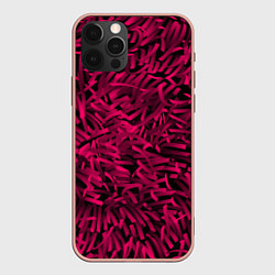Чехол для iPhone 12 Pro Max Каллиграфический хаос, цвет: 3D-светло-розовый