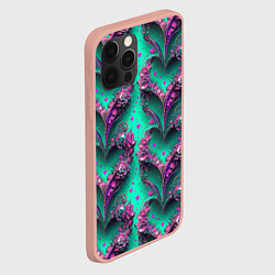 Чехол для iPhone 12 Pro Max Паттерн сердца из цветов, цвет: 3D-светло-розовый — фото 2