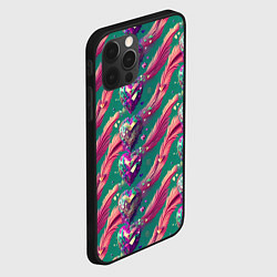 Чехол для iPhone 12 Pro Max Паттерн кристальные сердца, цвет: 3D-черный — фото 2