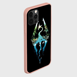 Чехол для iPhone 12 Pro Max Логотип Скайрим, цвет: 3D-светло-розовый — фото 2