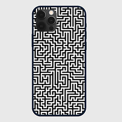Чехол для iPhone 12 Pro Max Черно-белый лабиринт, цвет: 3D-черный