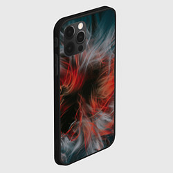 Чехол для iPhone 12 Pro Max Абстрактные волны красок и дыма во тьме, цвет: 3D-черный — фото 2