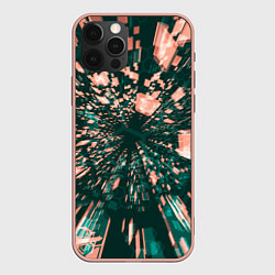 Чехол для iPhone 12 Pro Max Абстрактные полупрозрачные летящие блоки, цвет: 3D-светло-розовый