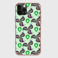 Чехол для iPhone 12 Pro Max Зеленая капля, цвет: 3D-светло-розовый
