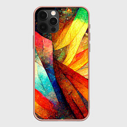 Чехол для iPhone 12 Pro Max Радужная абстракция со звездами, цвет: 3D-светло-розовый