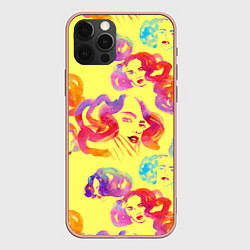Чехол для iPhone 12 Pro Max Радужные девушки, цвет: 3D-светло-розовый