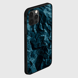 Чехол для iPhone 12 Pro Max Абстрактные тёмно-синяя каменная текстура, цвет: 3D-черный — фото 2