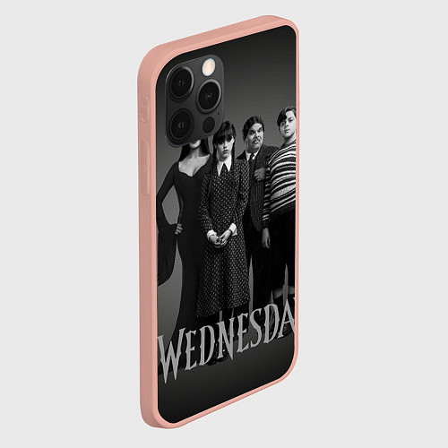 Чехол iPhone 12 Pro Max Портрет семейки Аддамс / 3D-Светло-розовый – фото 2