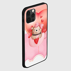 Чехол для iPhone 12 Pro Max Мишка в чашке с сердечком, цвет: 3D-черный — фото 2