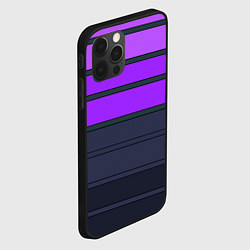 Чехол для iPhone 12 Pro Max Полосатый узор в серых и фиолетовых тонах, цвет: 3D-черный — фото 2