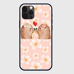Чехол для iPhone 12 Pro Max Поцелуй мишек, цвет: 3D-черный