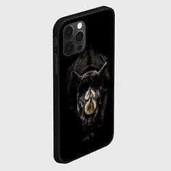Чехол для iPhone 12 Pro Max Мощный носорог, цвет: 3D-черный — фото 2