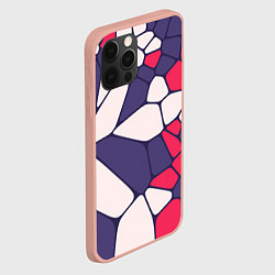 Чехол для iPhone 12 Pro Max Бело-фиолетово-красный паттерн из камней, цвет: 3D-светло-розовый — фото 2