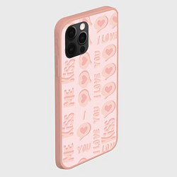 Чехол для iPhone 12 Pro Max Kiss me and I love you, цвет: 3D-светло-розовый — фото 2