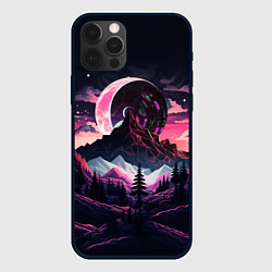 Чехол для iPhone 12 Pro Max Луна в горах, цвет: 3D-черный