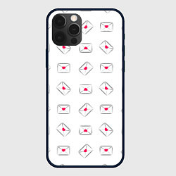 Чехол для iPhone 12 Pro Max Валентинки в конвертах, цвет: 3D-черный