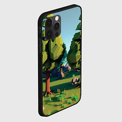 Чехол для iPhone 12 Pro Max Воксельный лес, цвет: 3D-черный — фото 2