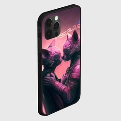 Чехол для iPhone 12 Pro Max Влюбленные кибер-котики, цвет: 3D-черный — фото 2