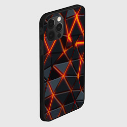 Чехол для iPhone 12 Pro Max Треугольники и неон, цвет: 3D-черный — фото 2