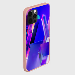 Чехол для iPhone 12 Pro Max Синие и розовые прямоугольники, цвет: 3D-светло-розовый — фото 2
