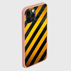 Чехол для iPhone 12 Pro Max Черно-желтая опасность, цвет: 3D-светло-розовый — фото 2