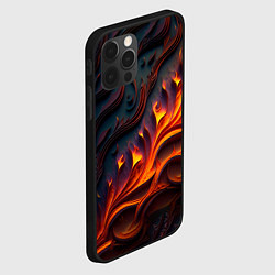 Чехол для iPhone 12 Pro Max Огненный орнамент с языками пламени, цвет: 3D-черный — фото 2
