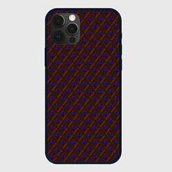 Чехол для iPhone 12 Pro Max Красные ромбы, цвет: 3D-черный