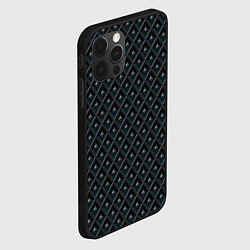 Чехол для iPhone 12 Pro Max Ромбики серые, цвет: 3D-черный — фото 2