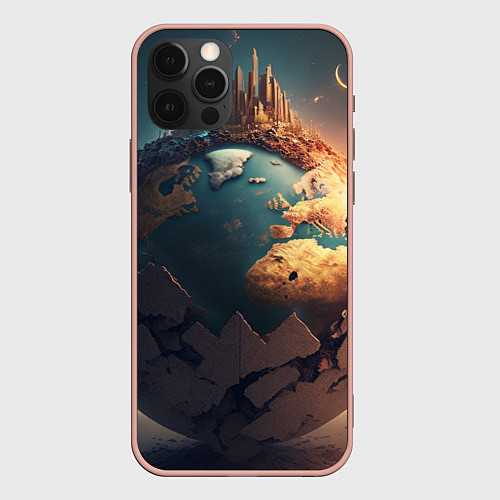 Чехол iPhone 12 Pro Max Чудесный мир и волшебный город / 3D-Светло-розовый – фото 1
