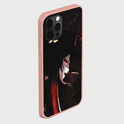 Чехол для iPhone 12 Pro Max Ху Тао с огненными розами, цвет: 3D-светло-розовый — фото 2
